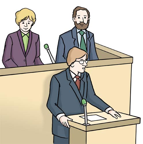 Politiker am Rednerpult